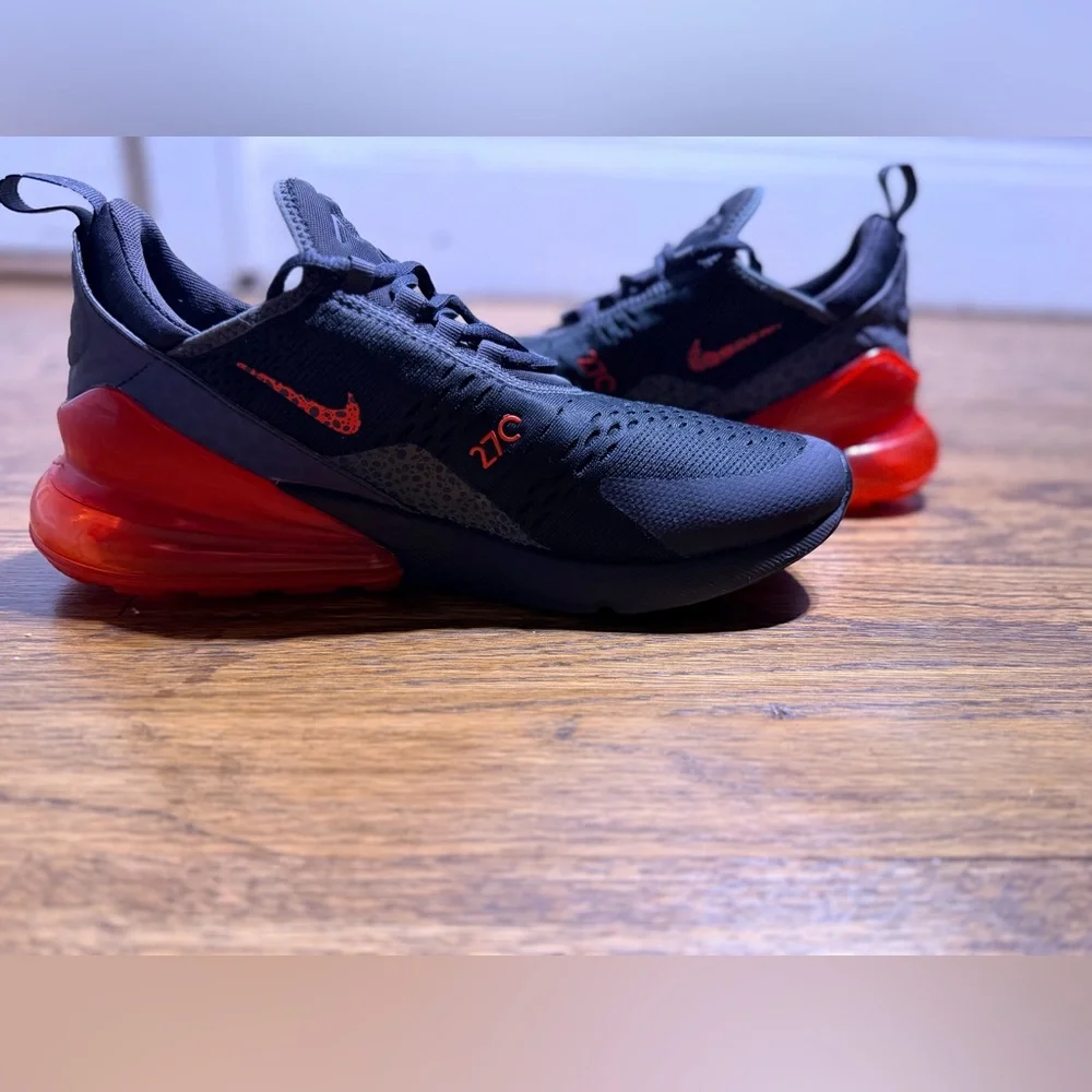 "Nike Air Max 270 Reflective Safari Men's Shoes Black Red BQ6525-001 Sz 10 - Picture 4 of 9